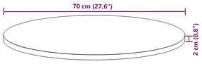 kerek tömör akácfa asztallap Ø70 x 2 cm