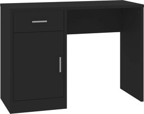 vidaXL fekete faanyag fiókos/rekeszes íróasztal 100x40x73 cm