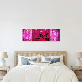 Történelmi falfestmény képe (órával) (90x30 cm)