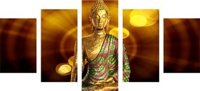 5 részes kép Buddha absztrakt háttérrel