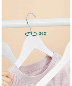 Faakasztók, 10 db -os csúszásmentes vállfák, fehér