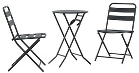 vidaXL Kert Bistro Készlet 3 pcs Antracit Acél