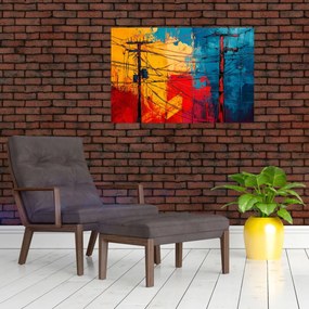 Kép - Absztrakt elektromos vezetékek (90x60 cm)