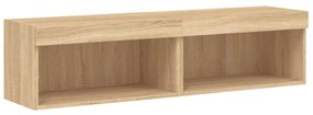 2 db sonoma tölgy színű TV-szekrény LED-ekkel 60x30x30 cm