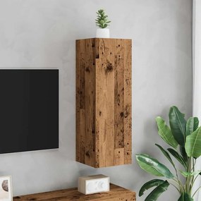 antik fa színű szerelt fa TV-szekrény 30,5 x 30 x 90 cm