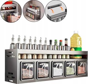 Fűszertartó Állvány Organizer +5 db fűszertartó doboz