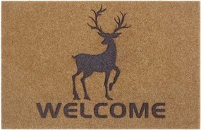 Vastag kókuszrost lábtörlő, gumialátétes bejárati szőnyeg, Welcome mintával 45x70cm