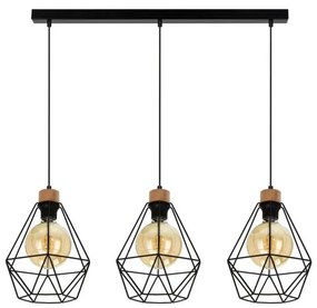 Spot-Light 21822304-Csillár zsinóron DIAMENT 3xE27/60W/230V tölgy