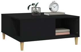 fekete szerelt fa dohányzóasztal 80x80x36,5 cm