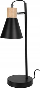 Asztali lámpa mozgatható lámpabúrával fekete Asztali Loft Fa