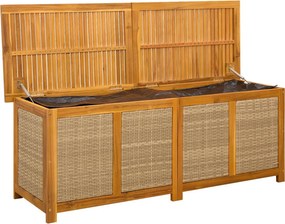 vidaXL Kerti Tároló Doboz 185 L Tömör Akácfa 150 x 50 x 56 cm Bézs