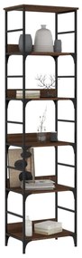 barna tölgyszínű szerelt fa könyvespolc 50 x 33 x 188,5 cm