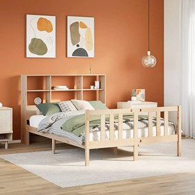 tömör fenyőfa könyvespolcos ágy matrac nélkül 135 x 190 cm