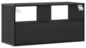 fekete szerelt fa és fém TV-szekrény 80x31x39,5 cm