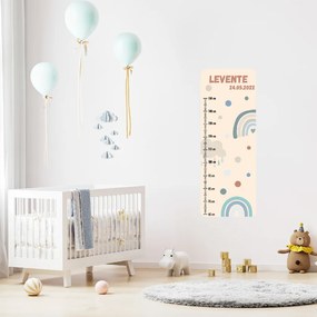 PIPPER. Textil falmatrica "Gyermek magasságmérő névvel - Szivárvány 2"