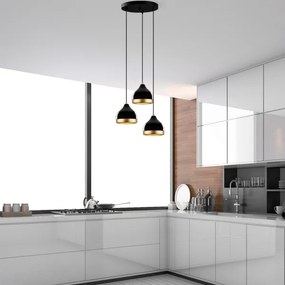 Kábeles csillár YILDO 3xE27/40W/230V fekete/arany