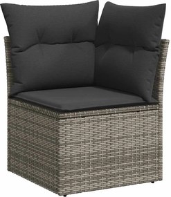 vidaXL szürke polyrattan kerti sarokkanapé párnával