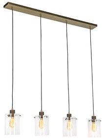 Skandináv függesztett lámpa bronz üveg 4-lámpával - Kupola