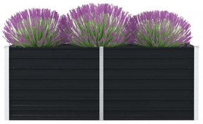 antracitszürke horganyzott acél kerti magaságyás 160x80x45 cm