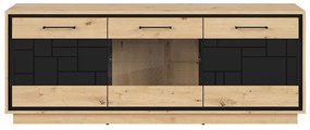 TV asztal/szekrény Pont RTV2D1W (artisan tölgy + matt fekete). Akció -18%. 1063039
