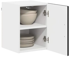 Fali konyhaszekrény polcokkal Fekete 30 x 31 x 40 cm Faanyag