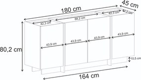 Dorma Komód/ konzolasztal 180 cm – Atlantic Pine / Antracit