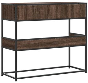 barna tölgyszínű szerelt fa tálalóasztal 90x35x80 cm