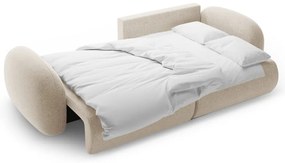 Bézs zsenília kinyitható-tárolóhelyes sarokkanapé Tonale – Cosmopolitan Design