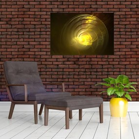 Sárga absztrakt spirál képe (90x60 cm)