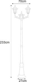 KAJA K-7064A2/2 CZARNY STANDARD Fekete Színű Kültéri Állólámpa 2xE27 15W IP44