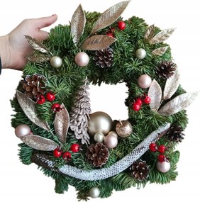 Karácsonyi koszorú Ajtóra Élő fenyő Nobilis 45 cm