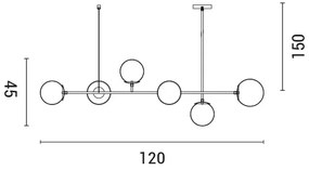 Csillár zsinóron 6xE27/10W/230V arany