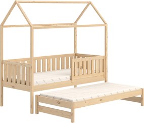 Nemos egyszintes gyerekágy, kihúzható - fenyőfa / 90x200