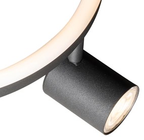 Mennyezeti spotlámpa fekete GU10 50mm 3-lámpás kerek háttérvilágítással - Back Up