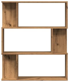 kézműves tölgy színű szerelt fa könyvszekrény 80x24x96 cm