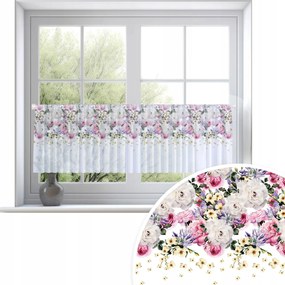 Irigy Hónaljmirigy Kész Függöny Fehér Fátyol 150X50 CM Fátyol Virág Mintás 010