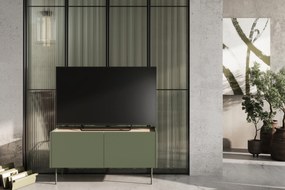 Desin TV szekrény 120 cm fém lábakkal - olíva / nagano tölgy