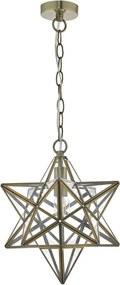 DAR LIGHTING ILA8675 ILARIO Klasszikus Függesztett Lámpa Antik Sárgaréz, Átlátszó E27 IP20