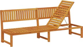 vidaXL Napozó Olaj Természetes 200 x 57 x 75 cm Tömör akácfa