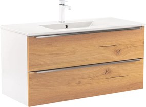 Vario Trim 100 alsó szekrény mosdóval fehér-tölgy