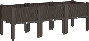 vidaXL barna PP rácsos kerti ültetőláda 120 x 40 x 42 cm