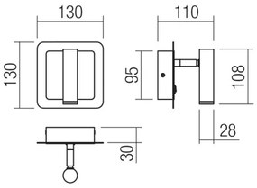 Redo 01-3091 - LED Fali spotlámpa CLOSER LED/6W/230V fehér