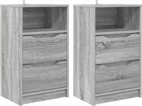 vidaXL Éjjeliszekrények 2 pcs Szürke Sonoma 40 x 30 x 467 cm Faanyag