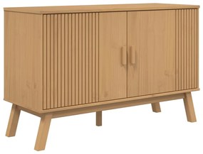 OLDEN barna tömör fenyőfa tálalószekrény 114 x 43 x 73,5 cm