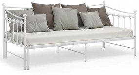 Fehér fém kihúzható kanapéágy-keret 90 x 200 cm