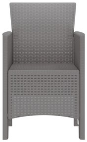 Kertiszék 4 db Világosszürke Poli Rattan