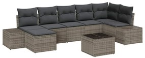 vidaXL Kerti Kanapé Szett párnával 8 pcs Szürke polirattan
