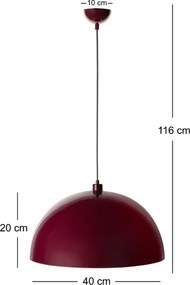 Brilagi - LED csillár kábellel METALO 1xE27/40W/230V átm. 40 cm bordó/rézszínű