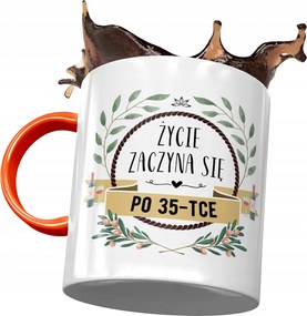 Narancssárga bögre Születésnapra 35 35-es 35-ös, fényképes nyomattal