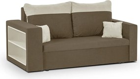 PAVEL Kétszemélyes kinyitható kanapé Világosbarna/krém